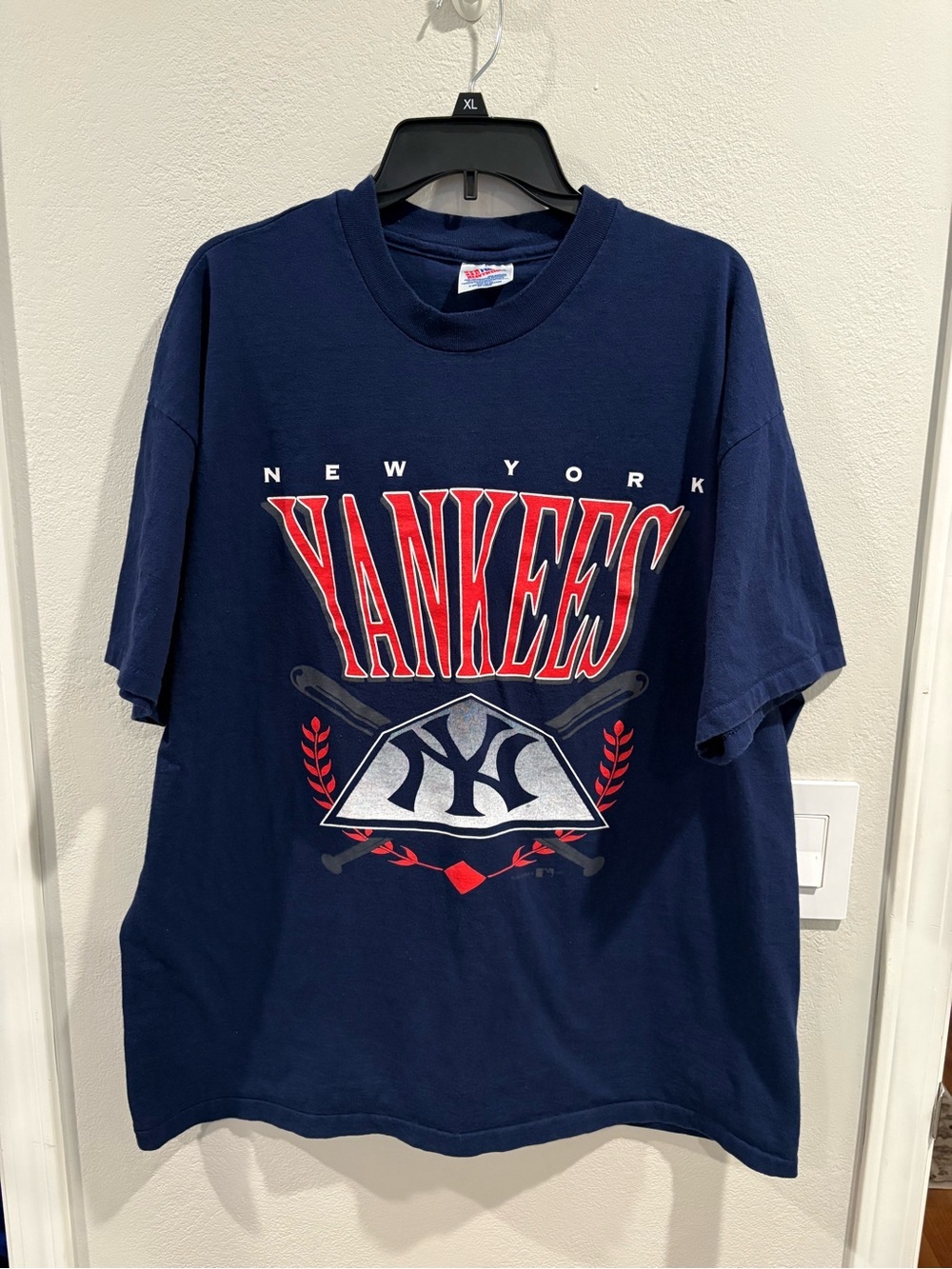 Vintage Team Hanes 1993 New York Yankees Navy Blue Graphic T-shirt Men’s Sz XXL